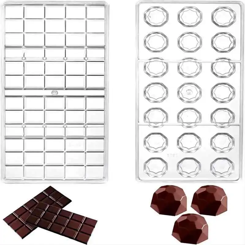 Hot selling Chocolate Mold Polycarbonate Candy Bar Mold Fancy Bars DIY candy clear Chocolate Mould