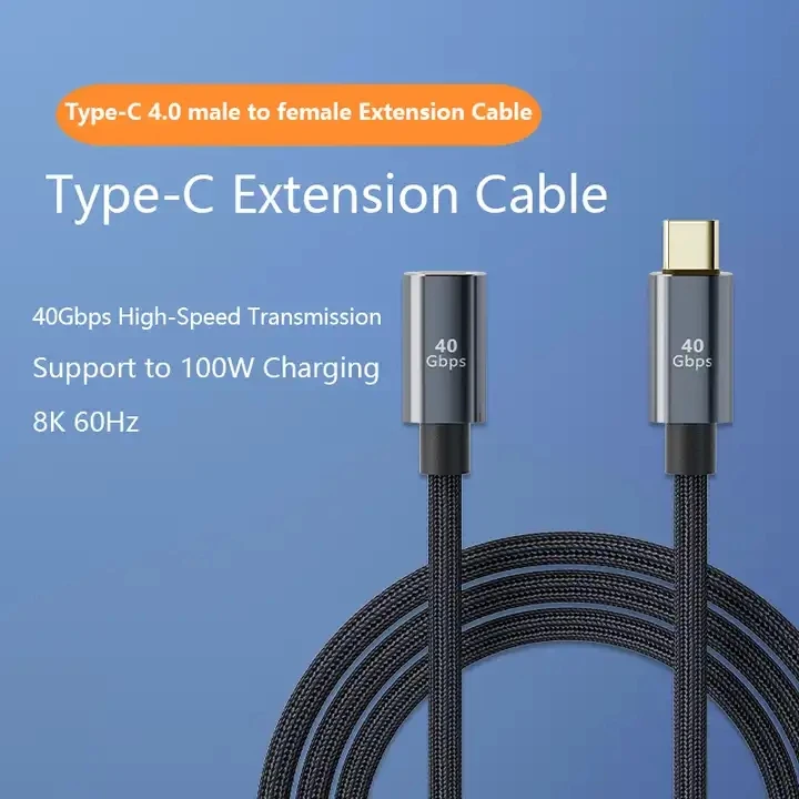 2023 Latest USB 4.0 to Type-C USB-C Charging Cable Fast Charger 100W Data Transmission 40Gbps Audio Trans 8K For Vivo MI Laptop