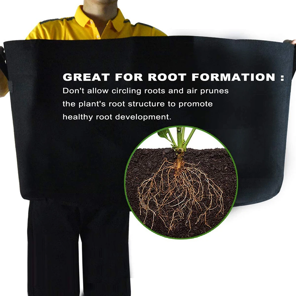 Plant Grow Bag 7 Gallon 6-Pack Heavy Duty Fabric Pots, 300g Thick Nonwoven Fabric Containers Aeration with Nylon Handles