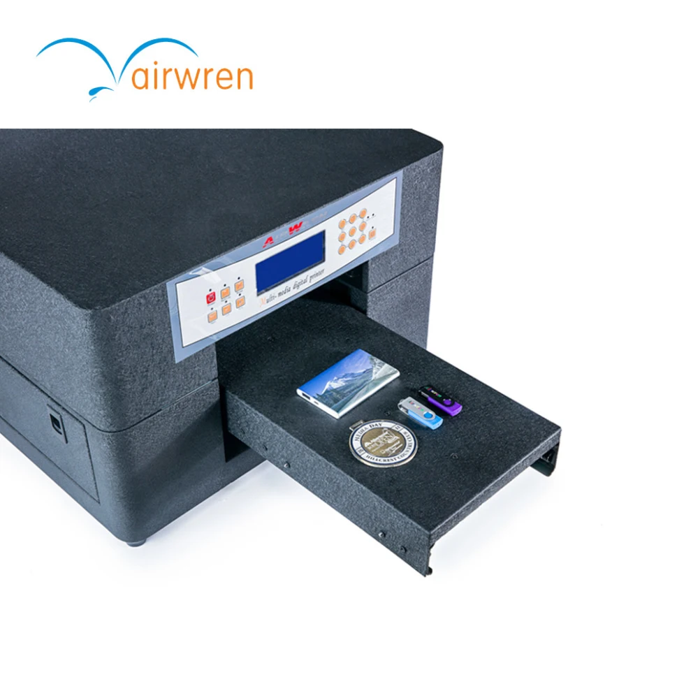 Factory Price 6 Colors  A4 Size  Flatbed Digital UV LED Printer Business Card  Wood Pen U Disk Golf Ball Printer
