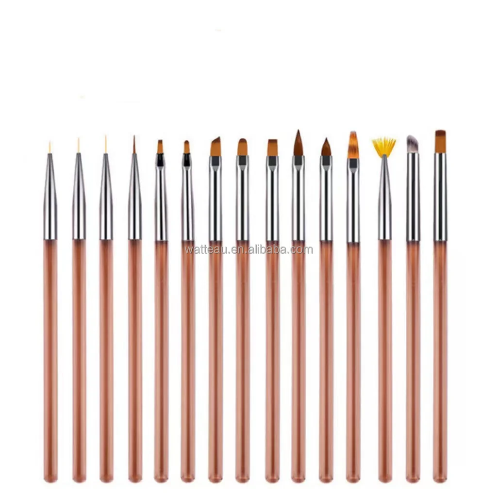 Custom Kolinsky Acrylic Nail Brush Black UV Gel Polish Nail Art Extension Builder Pen Drawing Brushes