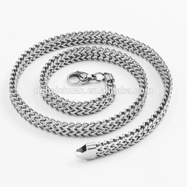 Wholesale 6/8mm thickness polished stainless steel chain necklace Jewelry sets for men gift
