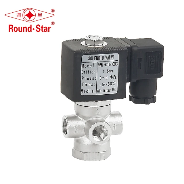 VMI three way mini water solenoid valve G1/4' Stainless steel