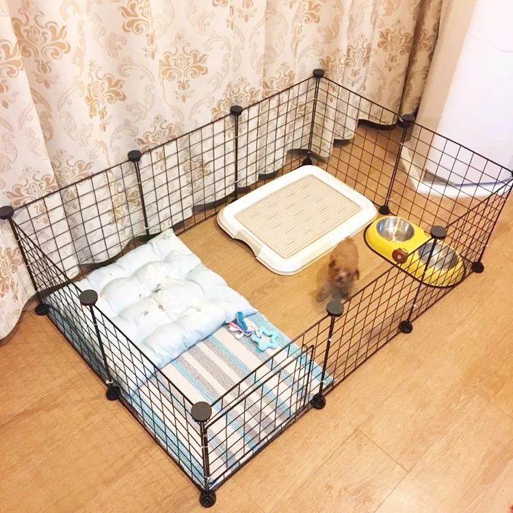 Hot Sale DIY Iron Net Panel Cage Rabbits Cats Iron Wire Gird Board Safe Outdoor Indoor Playpen Small Pet Fence Dog House