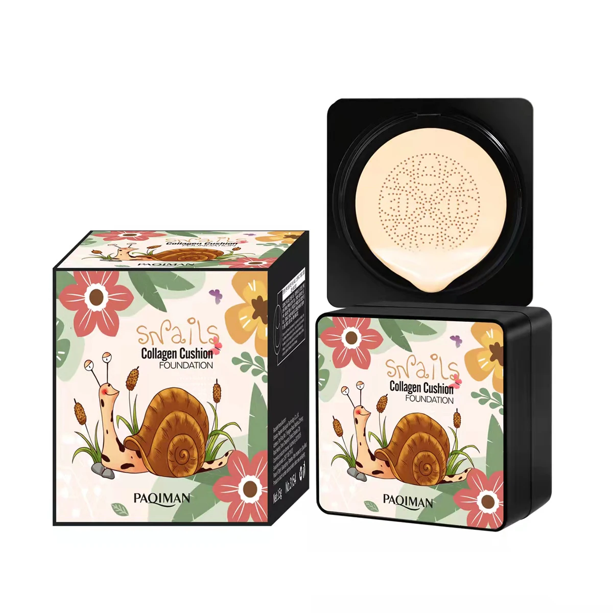 PAQIMAN Snail  Natural Smooth Whitening Cc Foundation Spf 50 Cc Cream Small Mushroom Head Air Cushion Aloe Vera BB Cream