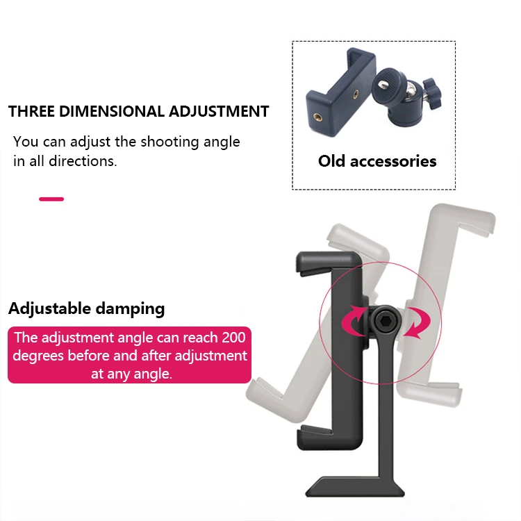 Wholesale smartphone mount ABS plastic UNC1/4 screw head tripod selfie stick