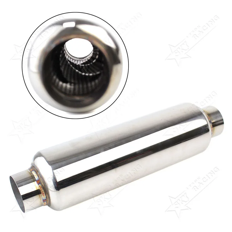 Deep Sound 51mm 63mm Stainless Steel Auto Spiral Silencer 2 Inch 2.5 Inch Resonator Muffler Pipe Car Exhaust Resonator Pipe