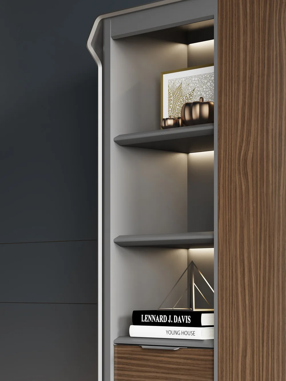 Excellent Quality Six Doors Bookshelf Modern Office Equipment Modern Design Customized Size Tall Office Wood File Cabinet