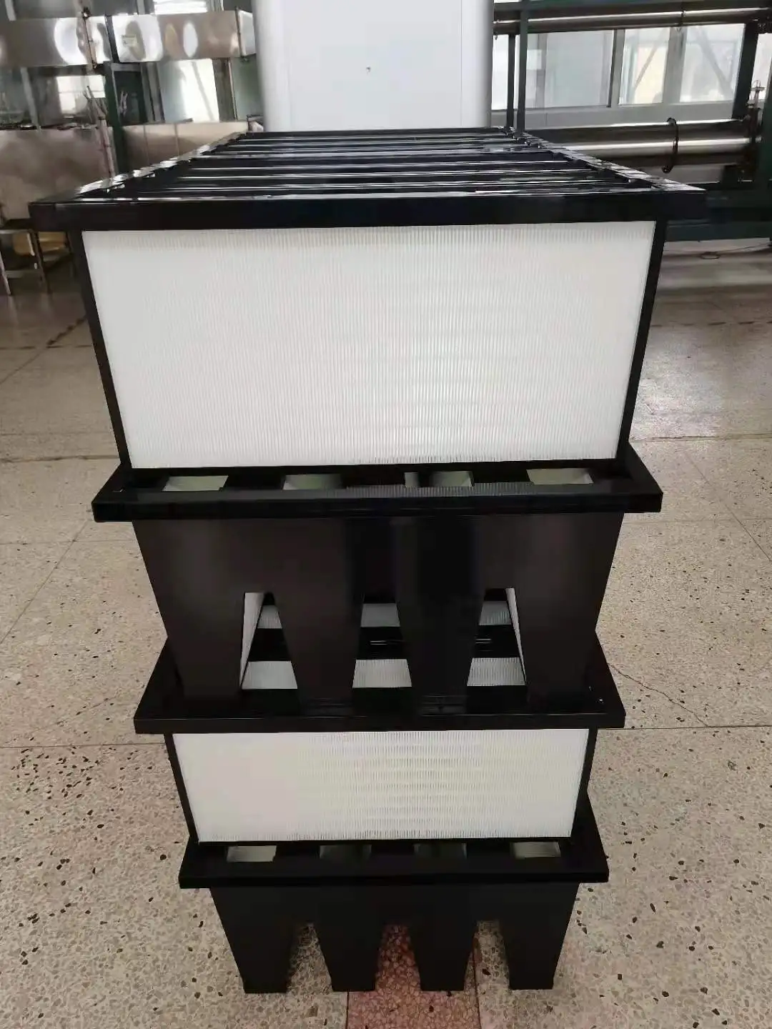 Plastic Frame Combined V Bank Hepa Air Filters For Cleanroom