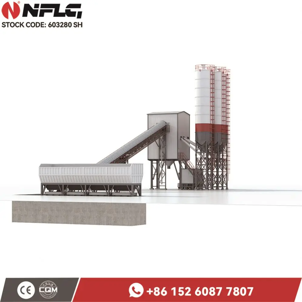 NFLG Brand Professional Central Mix Concrete Plants For Sale Compacted Inclined Belt Batching Plant Concrete Block Production