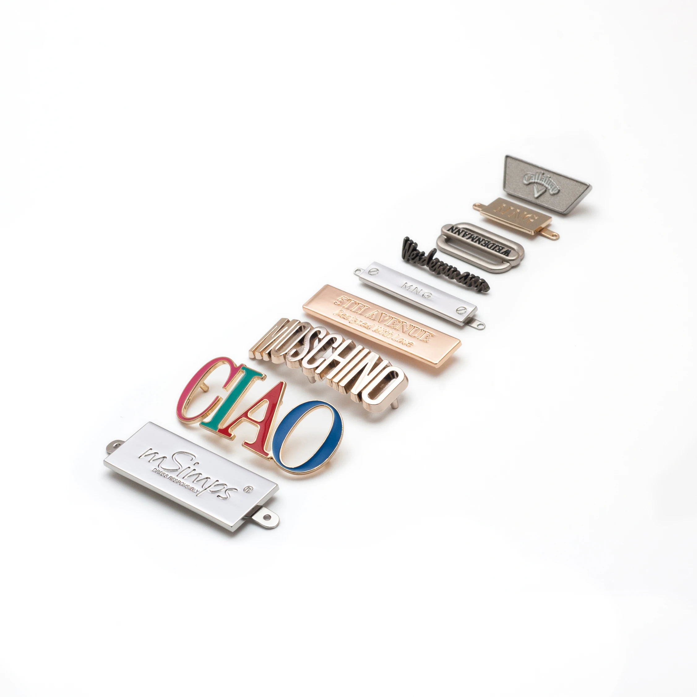 Wholesale Custom Logo Zinc alloy metal labels Tags used for shoe