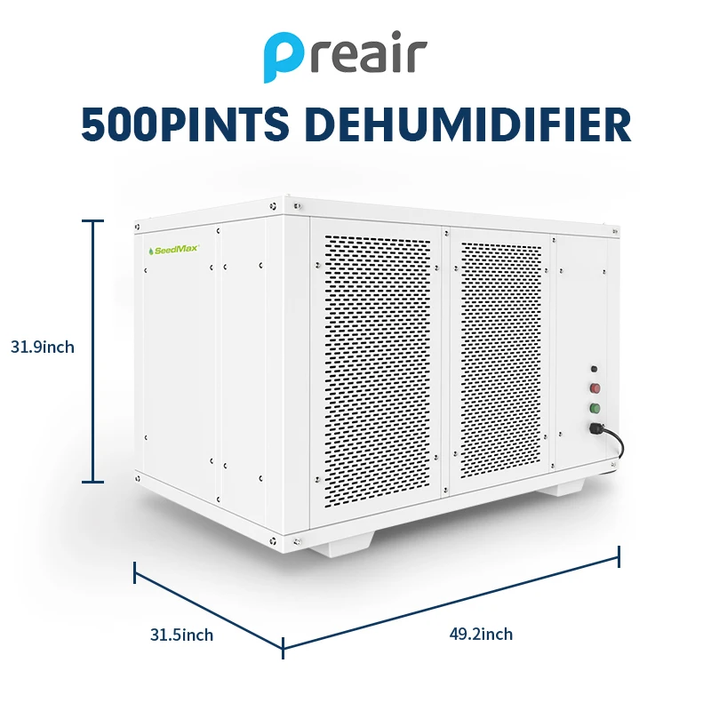 Commercial Dehumidifie 500 Pint Grow Room Large Greenhouse Wall Mounted Dehumidifier
