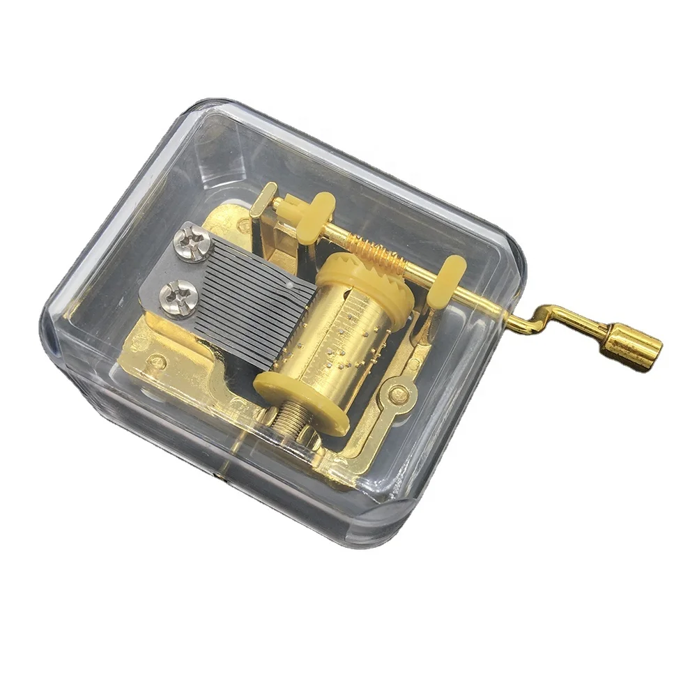 Hand Crank 18 Notes Plastic Music Box Crank and Listen to the Music