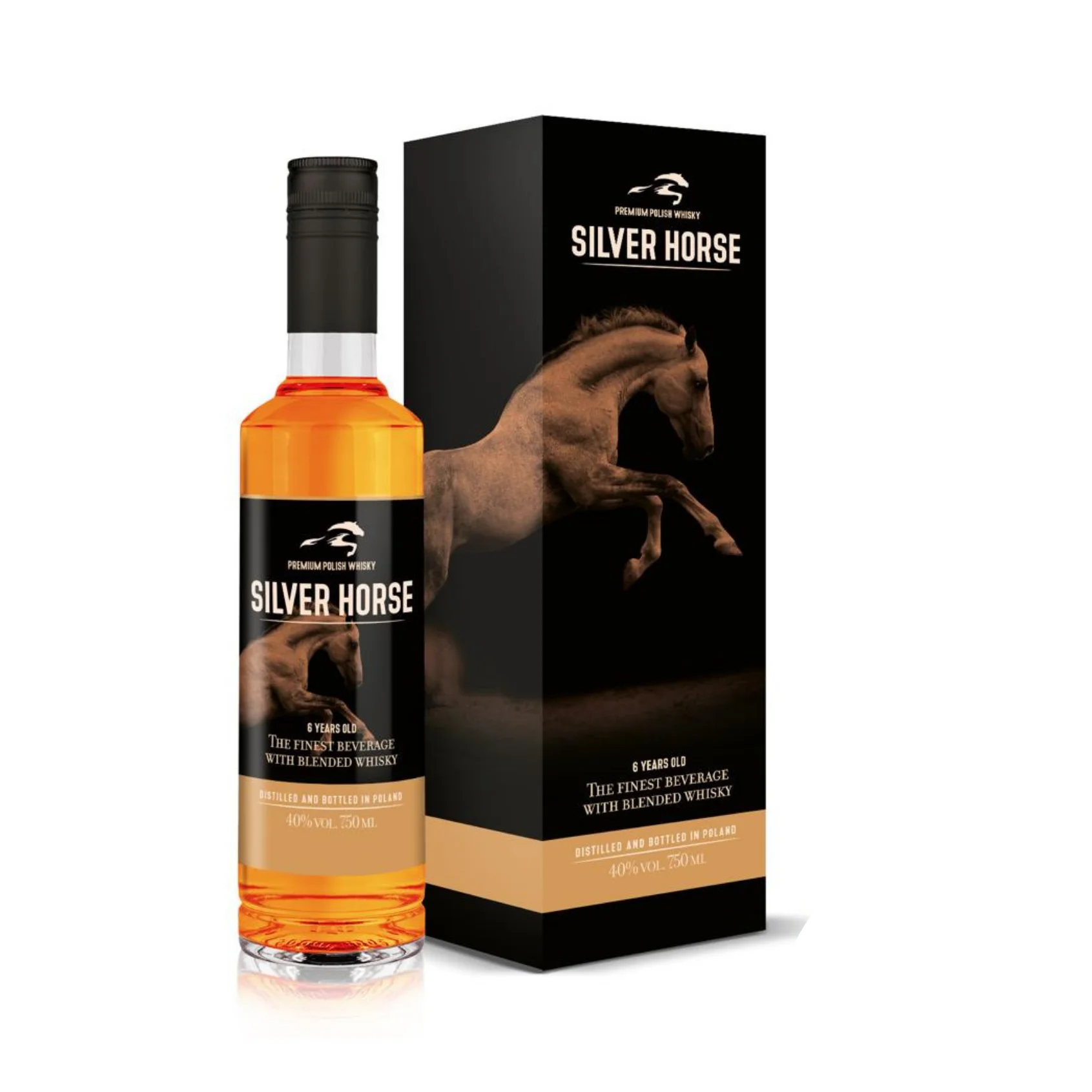 Wholesale Silver Horse Whiskey 700ml custom logo bottle alcoholic beverage pure whiskey spirit manufacturers