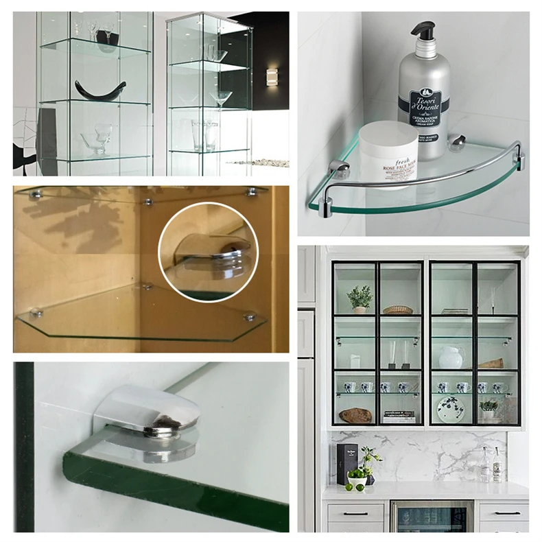 Zinc Alloy Glass Shelf Clip Clamp Bracket For 6MM Glass Shelf HOT SALE Glass Clamp Wall Mounted Adjustable Explosive Models