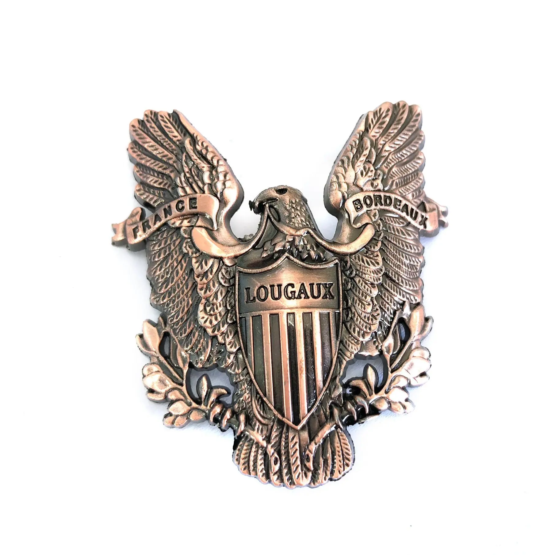 Custom Wine Label Aluminum Metal Sticker Luxury Soft Tin Fish Eagle Goat Deer Whiskey Vodka Labels for bottles Sticker