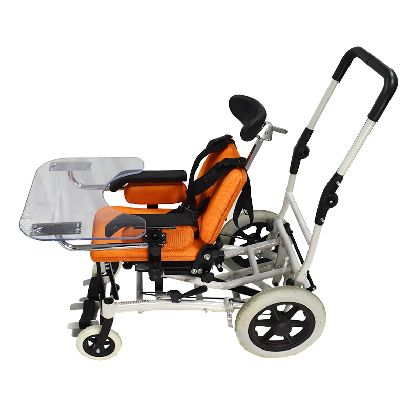 Best Selling Children Wheelchair for Children Aluminum Alloy Orange Cerebral Palsy Wheelchair for Children Over 8 Years Old