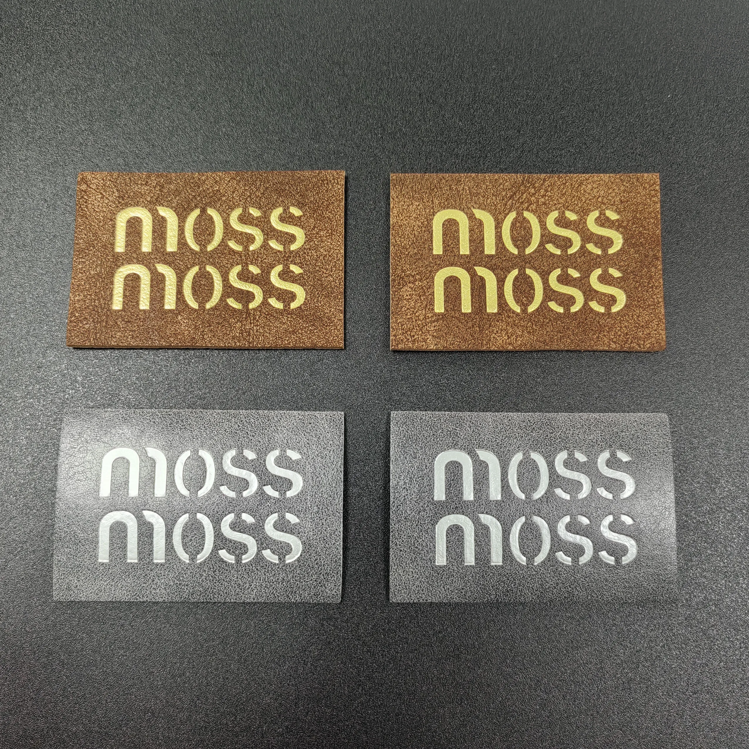 Private custom simple design shoes and hats clothing label hot platinum logo clothing patch tag