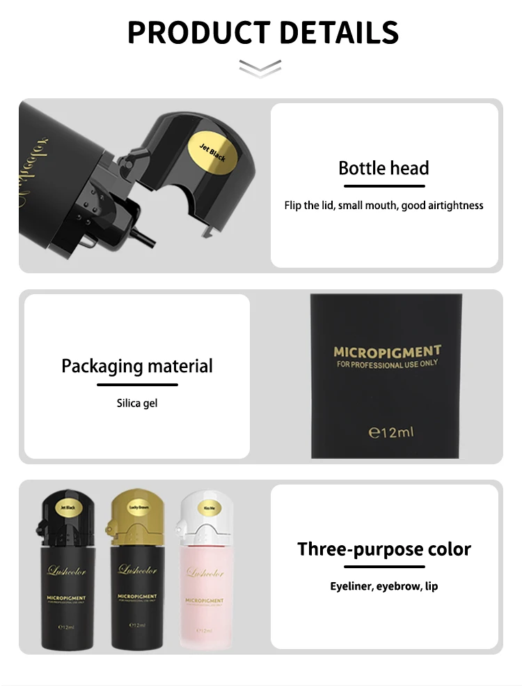 NaturalessOEM ODM Good color retention High-end For Eyebrows Eyes Lips High Quality smp Plant other body art Tattoo Ink