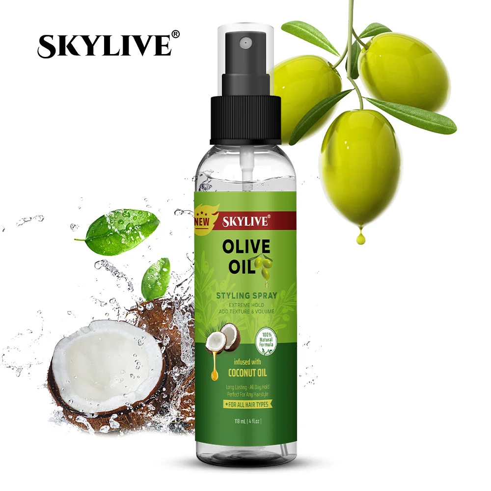 Private Label Instant Holding Men Natural Hair Edge Control Styling Strong Hold Olive Oil Hair Freeze Spray