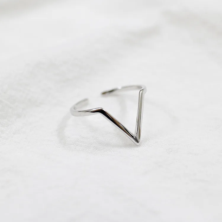 Sterling 925 Silver Jewelry Minimalistic Originality Geometric Triangle Rings sterling silver 925 jewellery