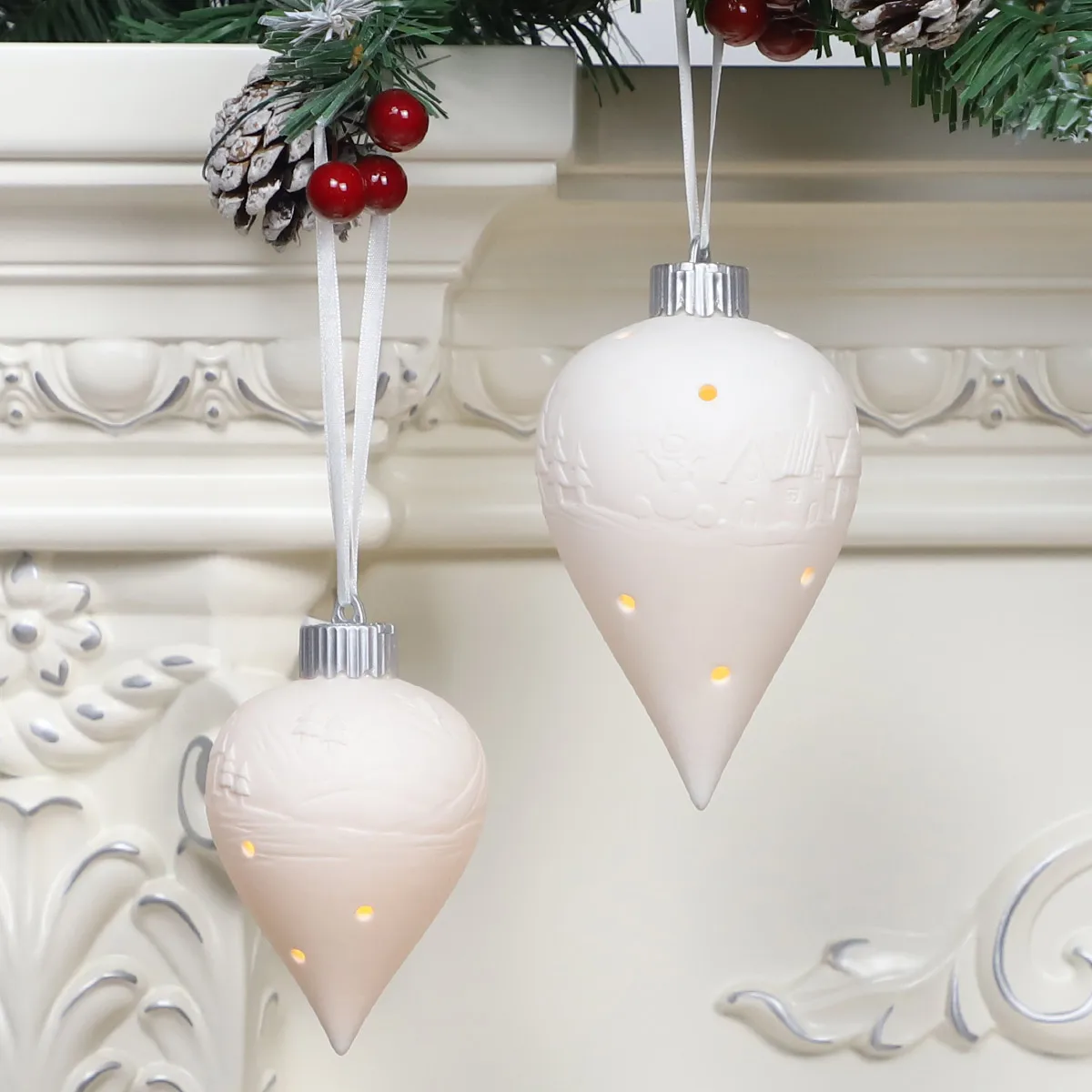 Christmas Ceramic Indoor Ornaments Christmas Holiday Santa Claus Decor For Home