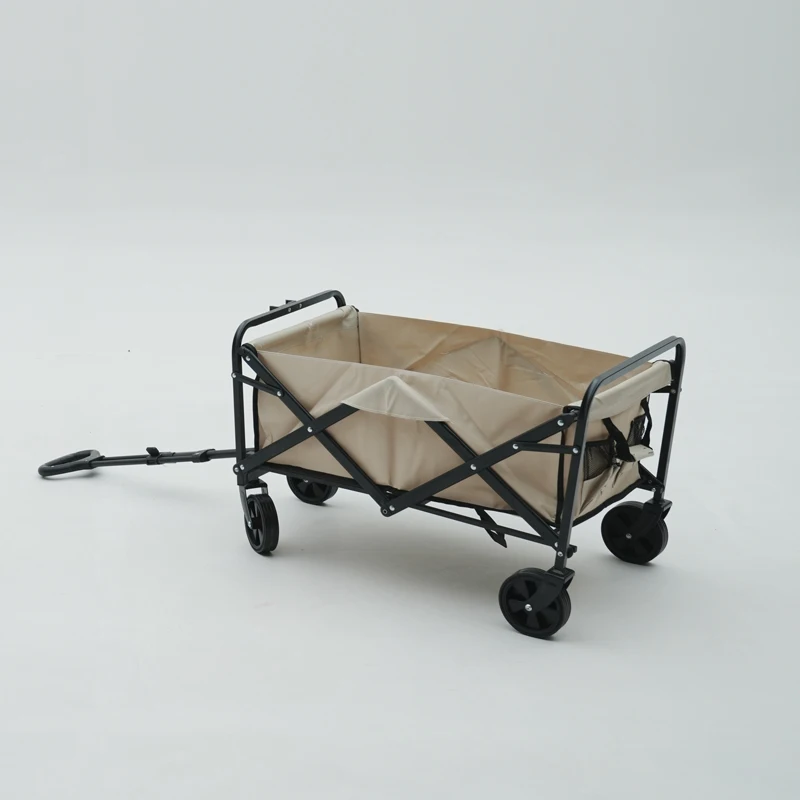 AREFFA Collapsible Outdoor Utility Wagon With Folding Portable Garden Wagon Camping Wagon Cart