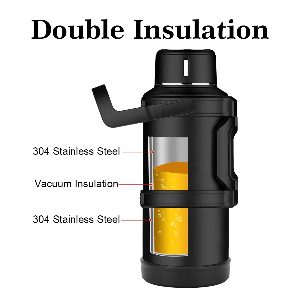 Hot Selling 3L/4L/5L Large Capacity Double Wall Vacuum Travel Pot Insulated Stainless Steel Thermos Travel Flask