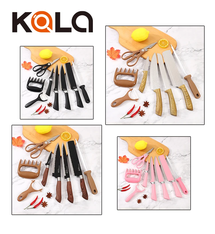 Popular wholesale Kitchen knife set 8-piece business knife set stainless steel double-sided suction Knife Sets