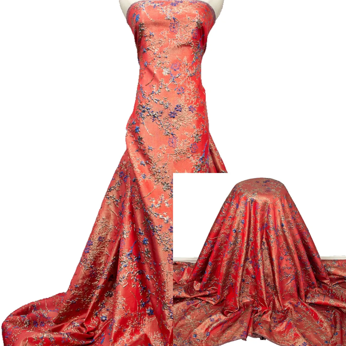 African Brocade Jacquard Lace Fabric 2023 Newest 5Yards French Tulle Lace Fabric For Women Wedding Party Dresses 3464