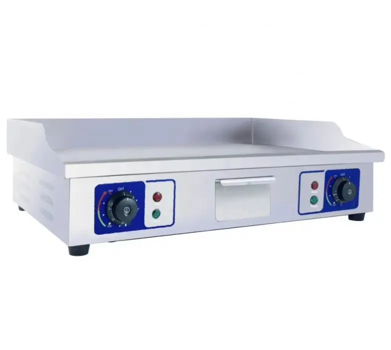 Commercial kitchen equipment Stainless Steel Non-Stick Electric Double Side Burger Flat Grill Cooker Counter Top Griddle