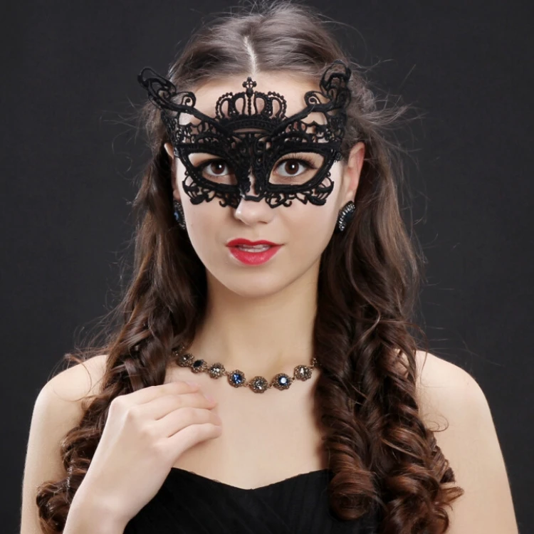 2024 Black Sexy Lace Masquerade Mask for Carnival Halloween Masquerade Half Face Ball Party Masks Festive Party Supplies