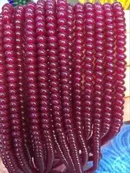 Wholesale loose ruby gemstone beads 5*8mm flat round rondelle shape ruby stone spacer bead for jewelry making