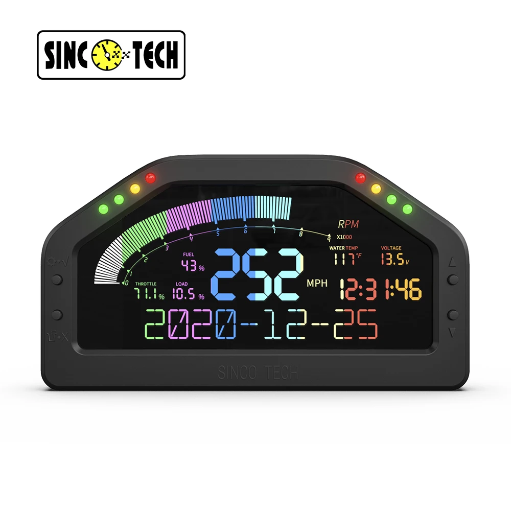Синкотэкх 6 5 'LCD приборной панели OBD2 гонки тире 11-в-1 скорость автомобиля/об/мин/Вольт/топлива/Boost/температура воды метр