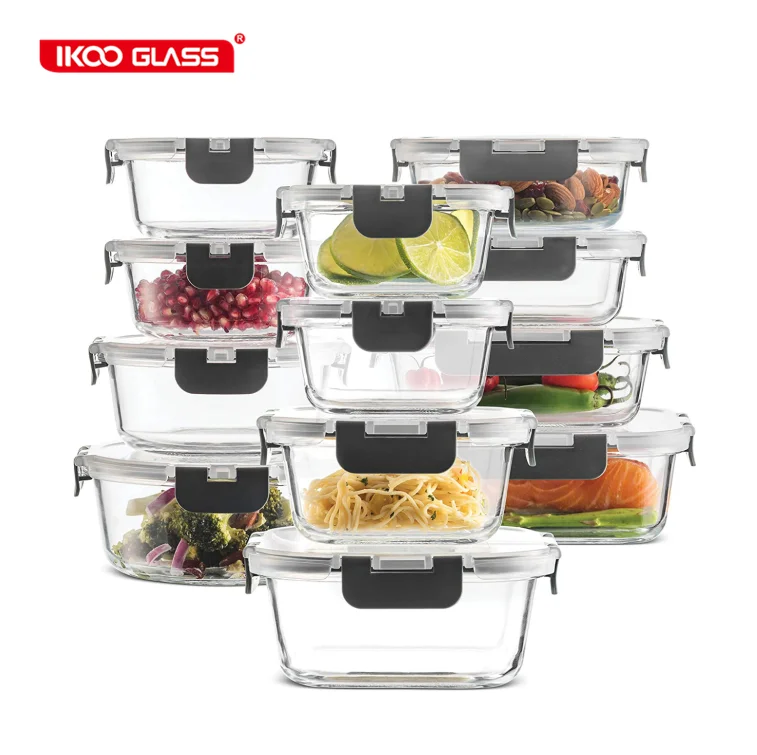 Newly Innovated Glass Meal Prep with Snap Locking Lid