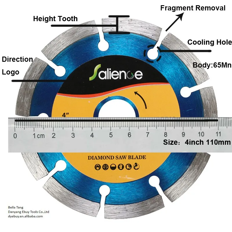 Diamond Compact Circular Saw Blade with 3/8-Inch Arbor Cutting Ceramic Tile, Stone Tile, Backer Board and Cement