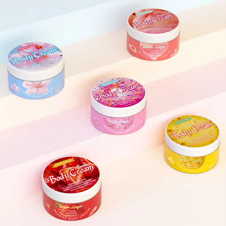 Top Selling Shiny Body Cream OEM ODM Pineapple Fragrance Tight Skin Body Cream Lotion Anti-Aging Whitening Ananas Body Cream