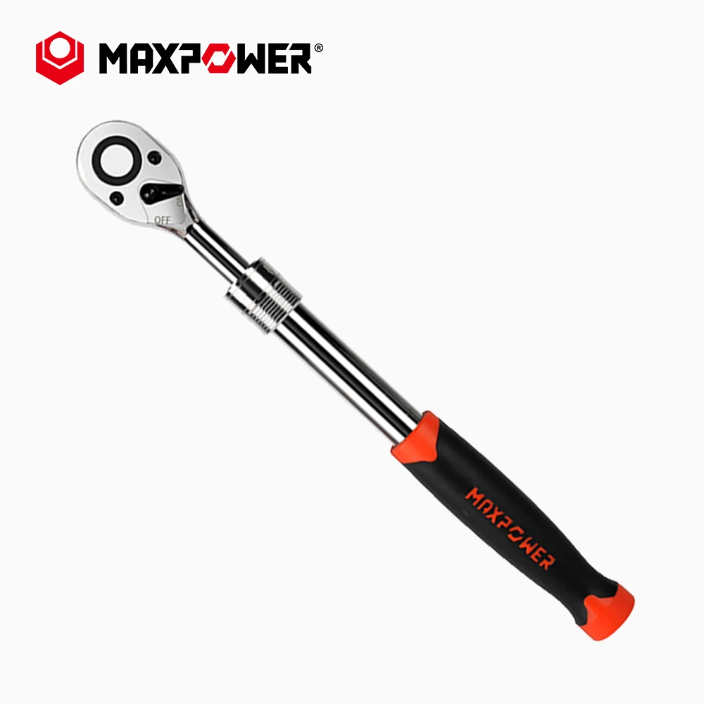 MAXPOWER 72-Tooth Adjustable Socket Ratchet Wrench 1/2 inch Extendable torque wrench extendable ratchet