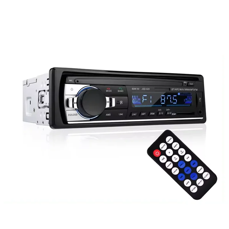 Universal Single Din 12V FM BT USB MP3 Car MP3 Stereo Audio 60Wx4 Car Radio Player with Remote Control