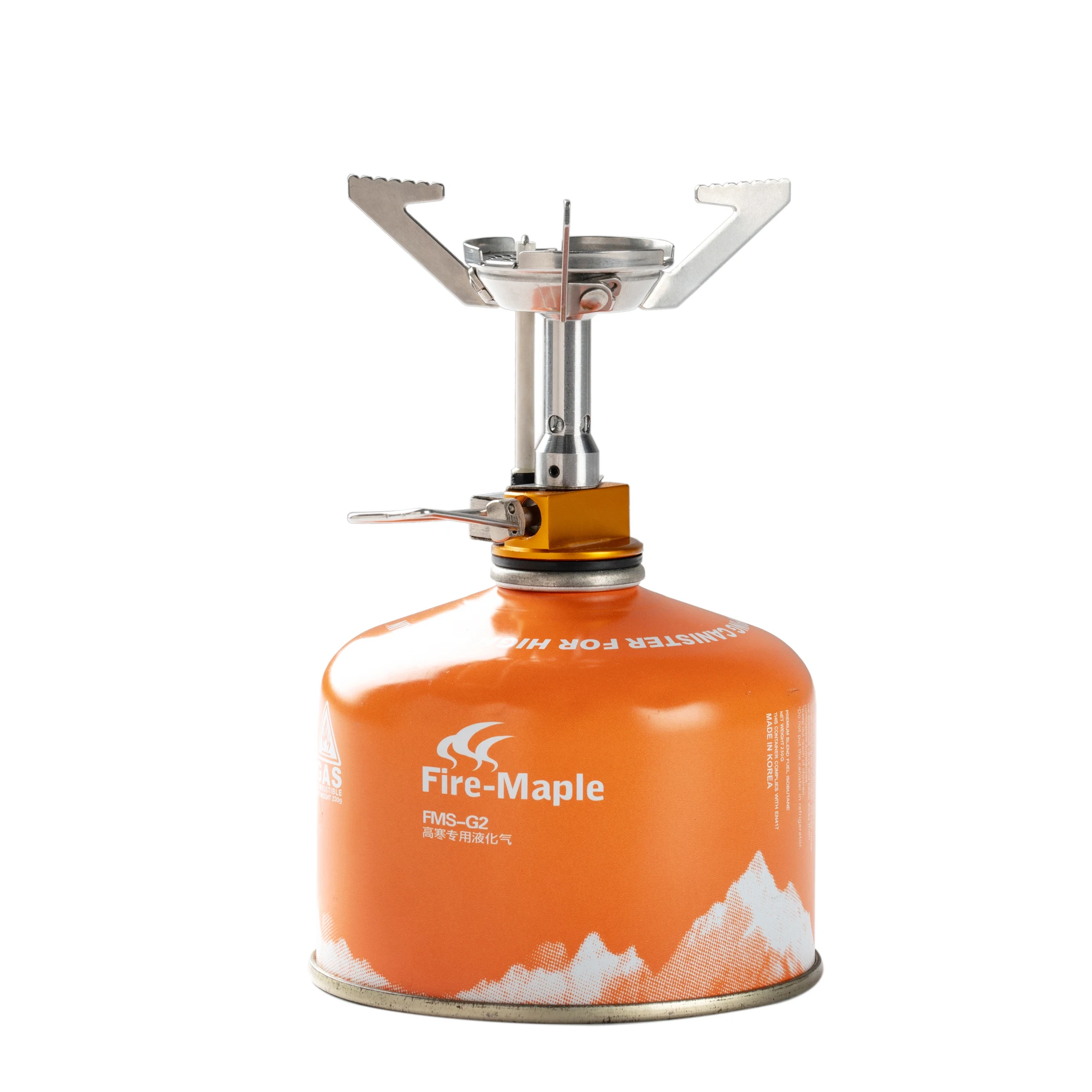 1PC Customized Logo Portable Gas Stove Stainless Steel Ultralight Mini Intergrated Stove Outdoor Backpacking Camp Stove