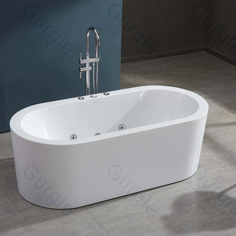 Popular freestanding acrylic massage bathtub 1.69m whirlpool bathtubs