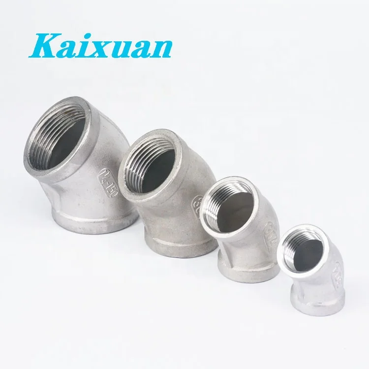 BSP stainless steel pipe fittings  Coupling Thread 304 316 stainless steel elbow  45 degree stainless steel elbow