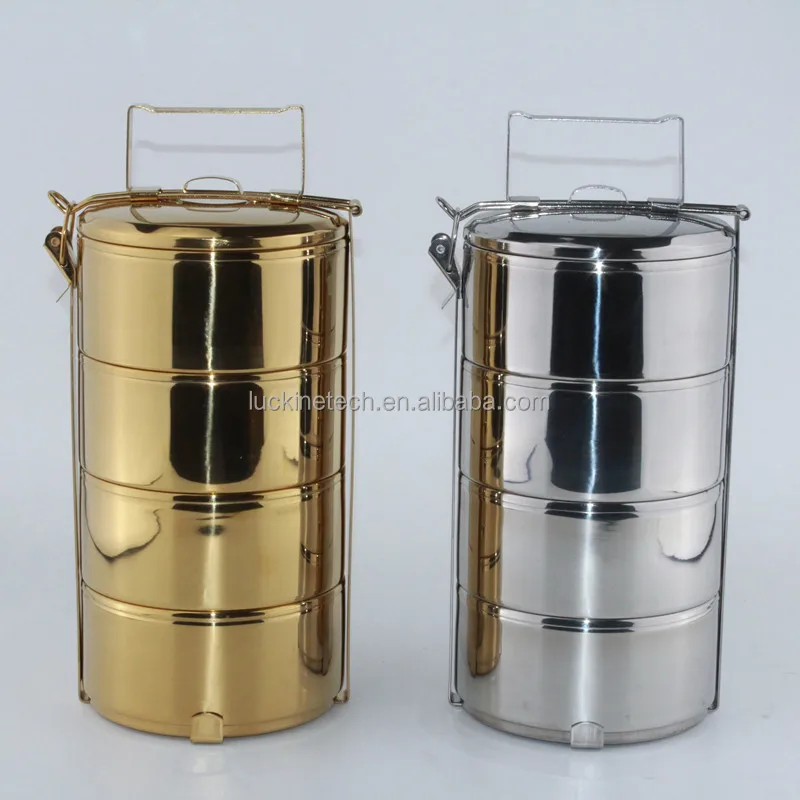 4-in-1 Stainless Steel Bento Box For Kids & Adults with Snack Pod - Holds 4 Cups of Food, 100% Crack-Resistant, Secure Locks, Ec