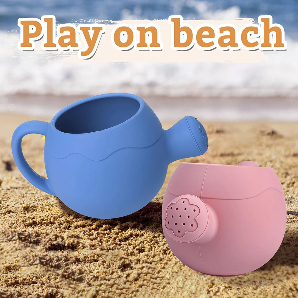 TYRY.HU Silicone Beach Pot Baby Toy Outdoor Portable Sand Watering Can BPA Free Watering Can Summer Beach Toys