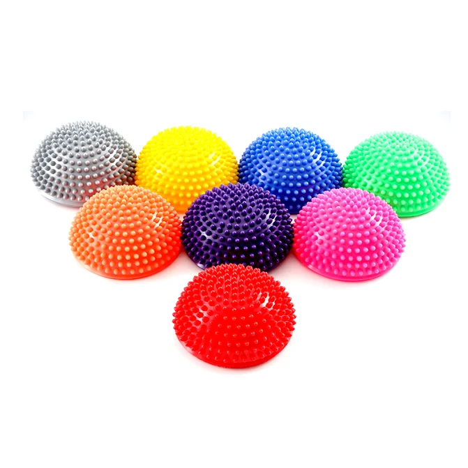 Pilates Ball Half Spiky Fitness Domes Half Ball for Sports Foot Massage Stability Training Muscle Balancing Therapy
