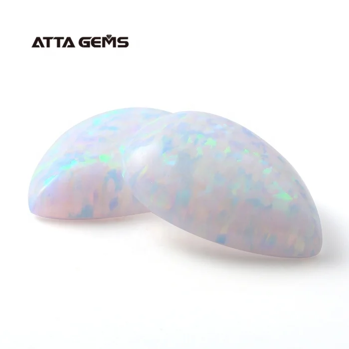 17B reddish white Created opal Pear cut 14x10mm synthetic opal stones lab created raw opal stone