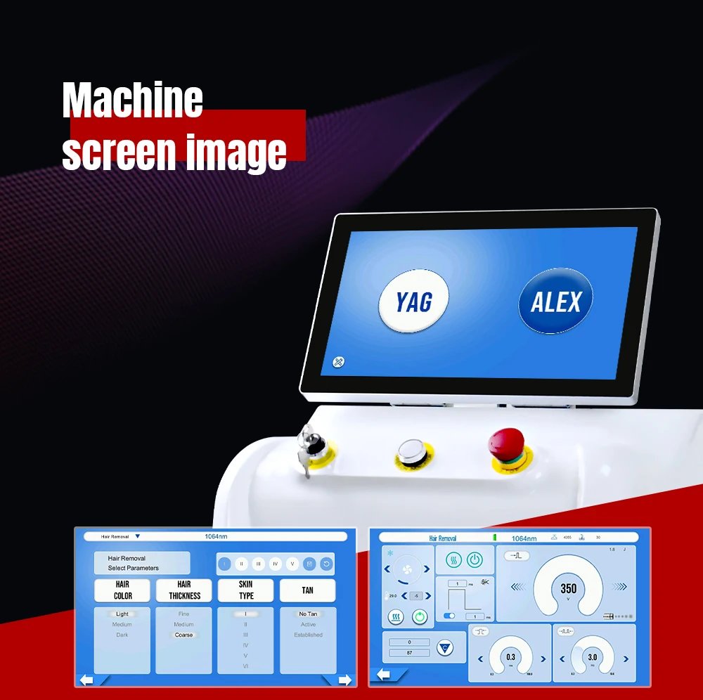 Alexandrite Long Pulse 1064nm Alexandrite Laser Hair Removal 755nm Alexandrite Laser Machine