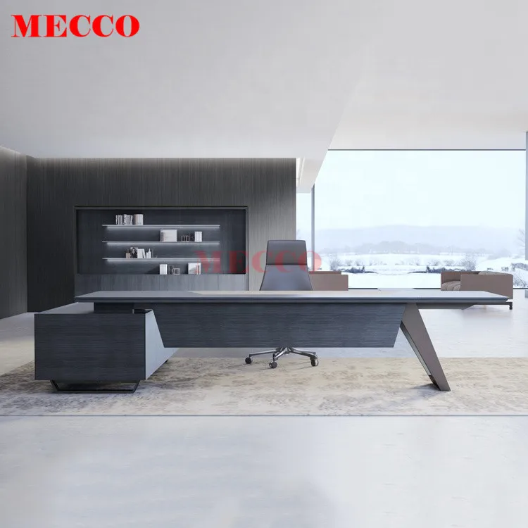 Генеральный директор Офисная мебель Письменный стол 50 мм L-образная деревянная МДФ Исполнительный сполнительный