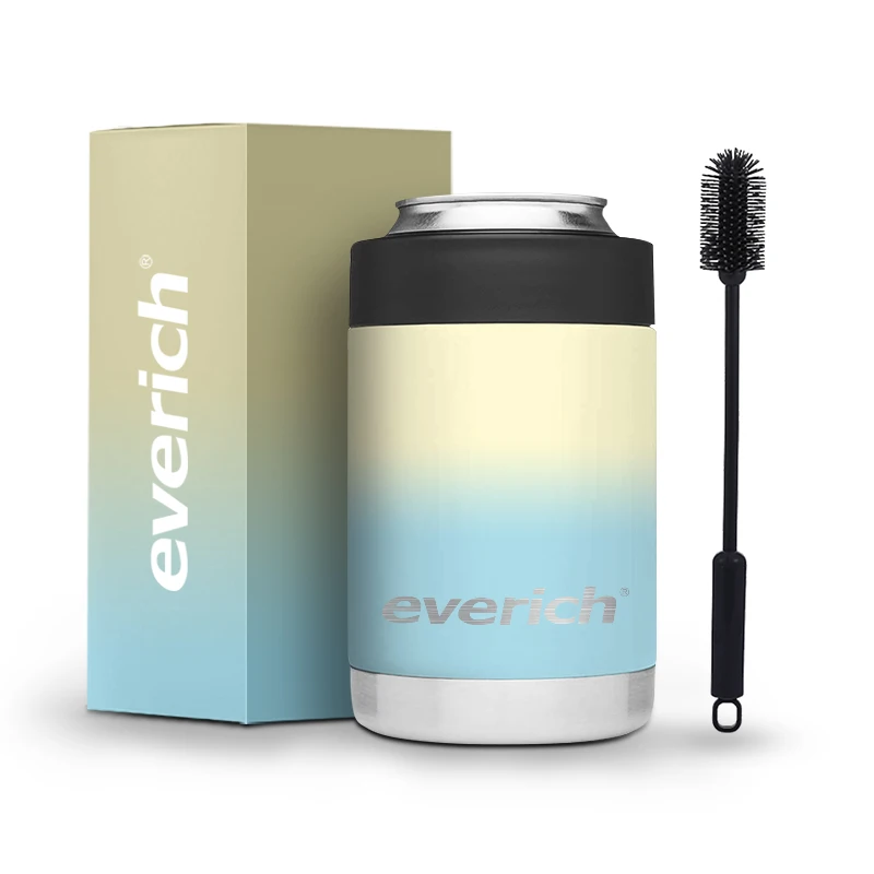 Stainless Steel 12oz Vacuum Insulated beer Can Bottle Cooler Double Wall Copper Plated Metal Can Chiller For Cans and Bottles