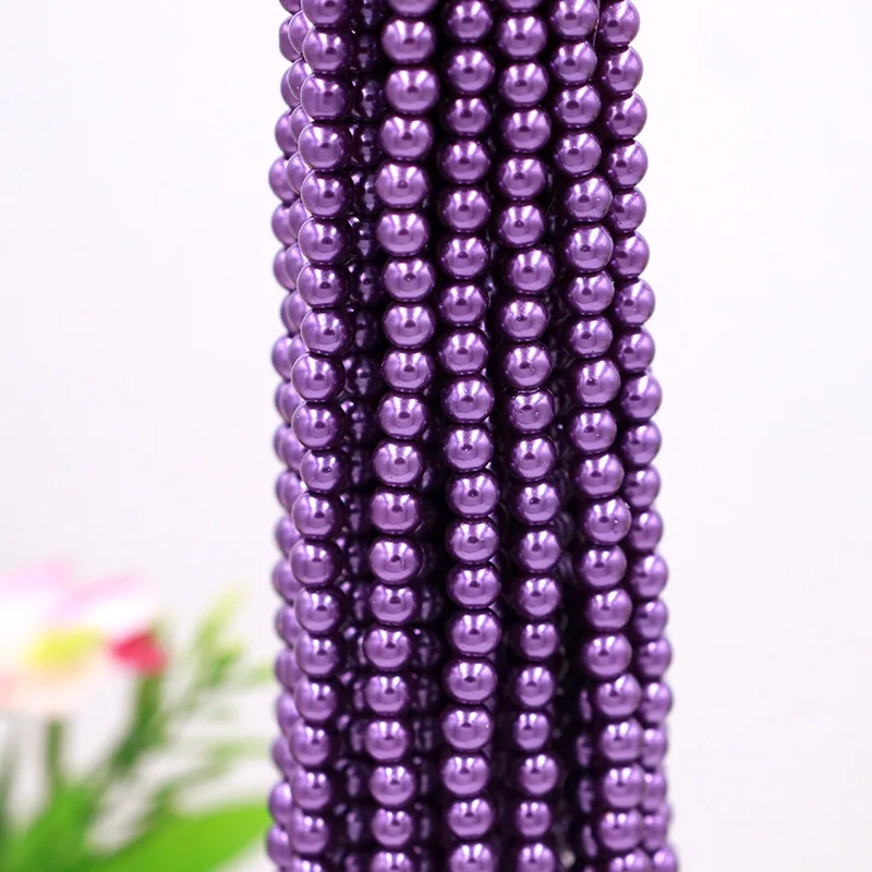 6mm Glass Pearl Beads , 2.5mm to 10mm Loose Beads For Jewelry Making Pearls